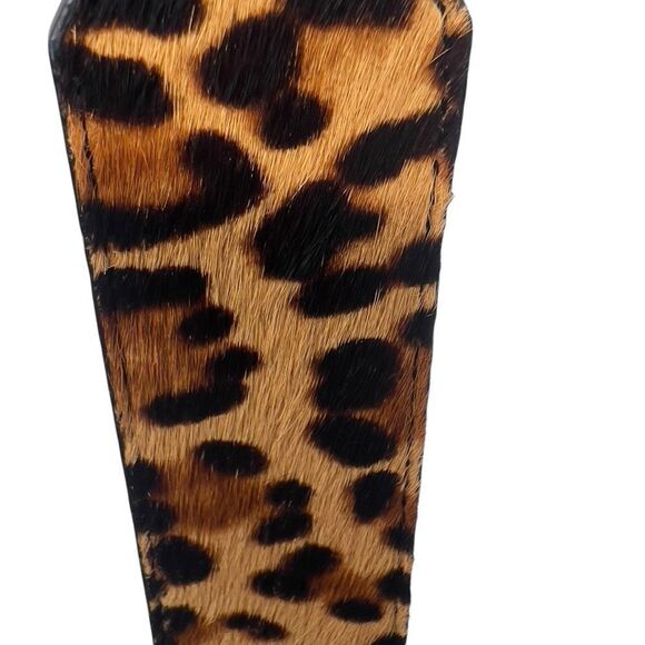 NWT Express Express Leopard Animal Print Hair Gold Double Ring Belt L - Picture 5 of 8